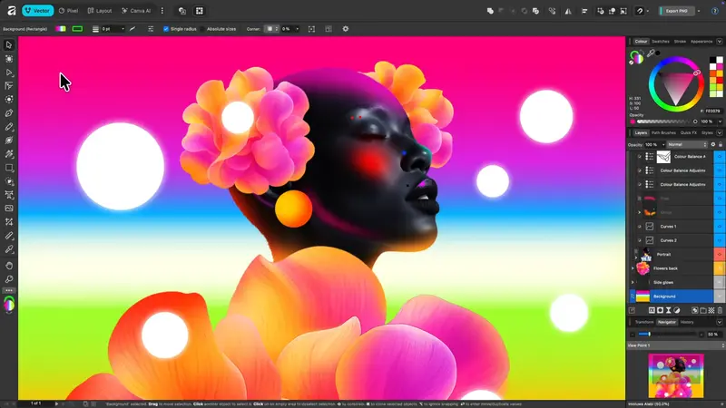 Illustration de Affinity | Logiciel professionnel de création, entièrement gratuit