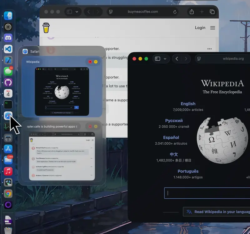 Illustration de DockDoor - Free Alt+Tab and Native Dock Previews for Mac