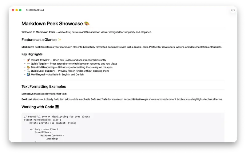 Illustration de Markdown Peek - Quick Look Markdown Viewer for macOS