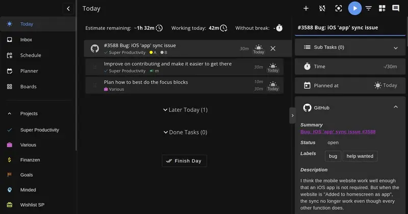 Illustration de Super Productivity – Open-Source Deep Work Task Manager