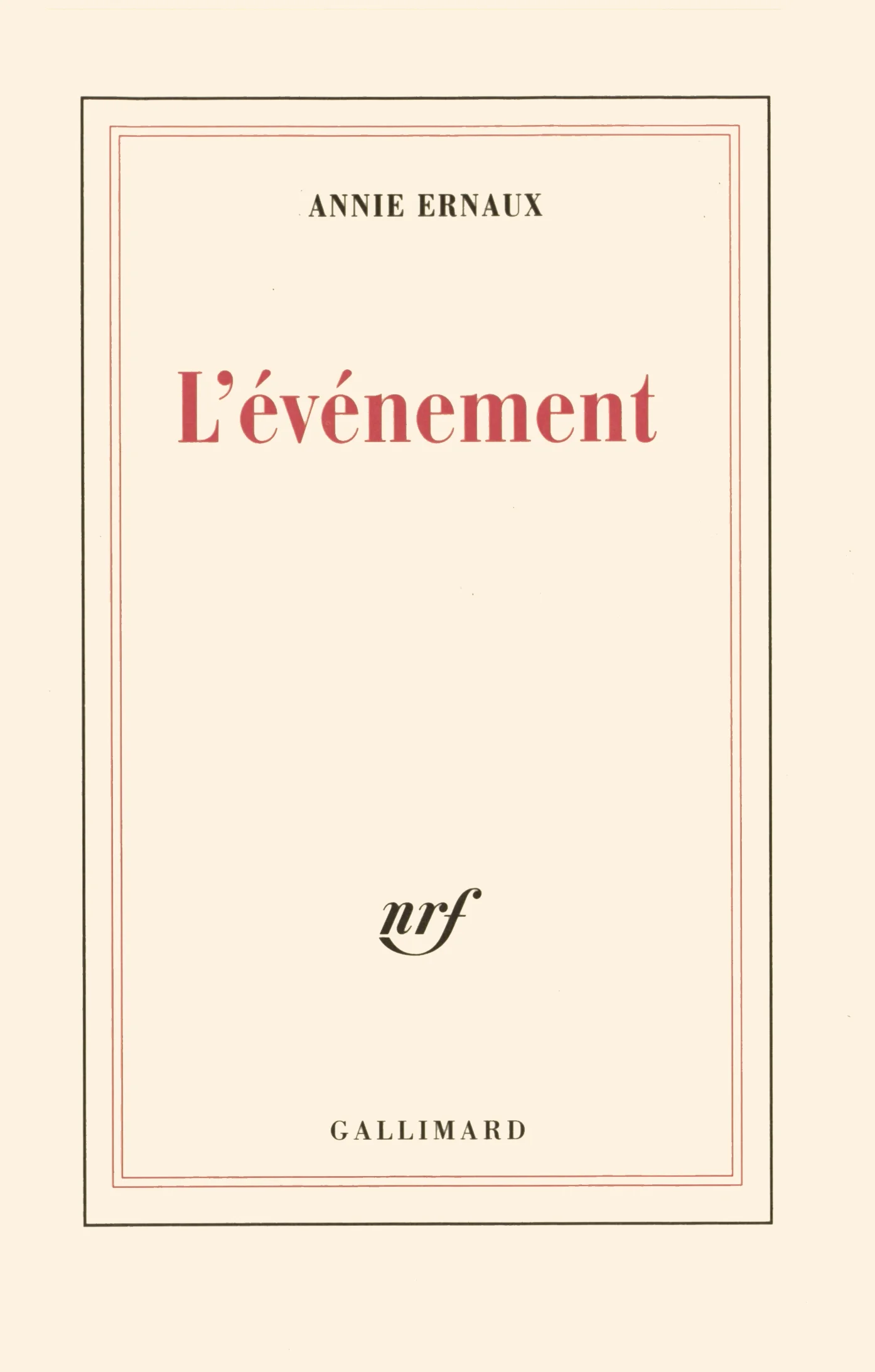 Couverture du livre 'L’événement '