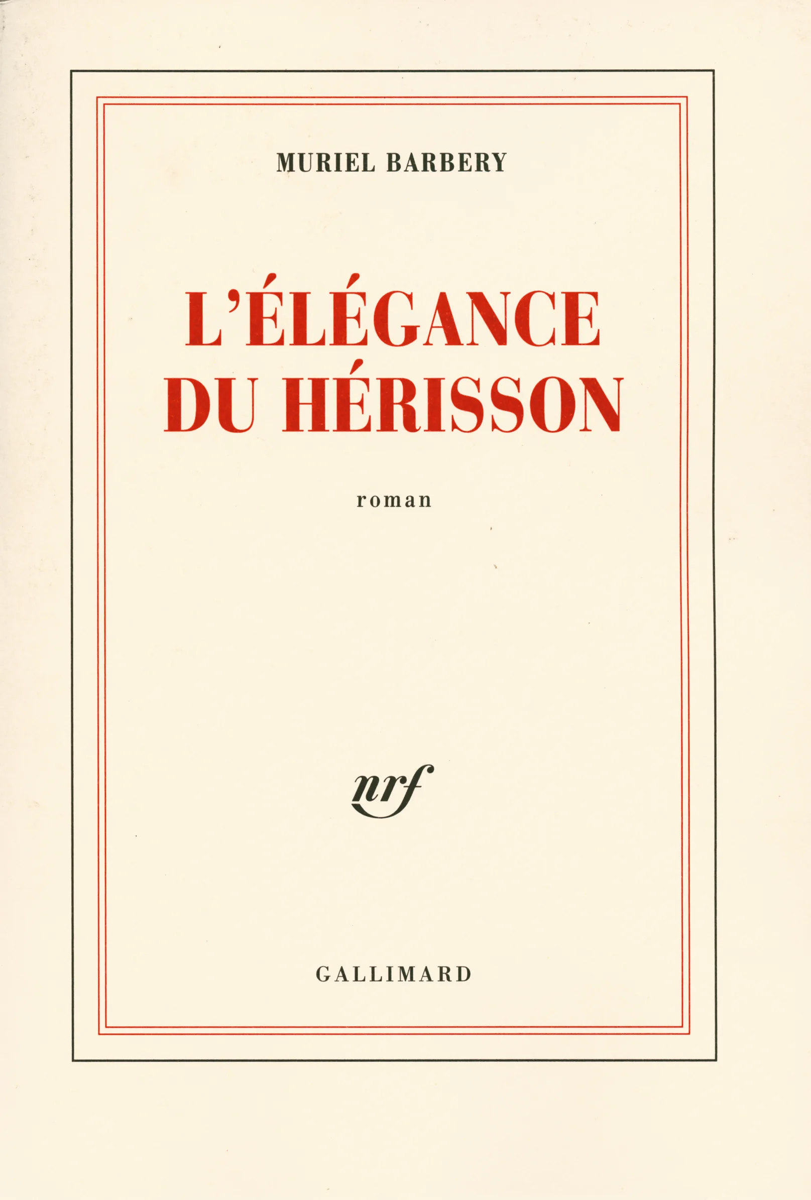 Couverture du livre 'L’élégance du hérisson'